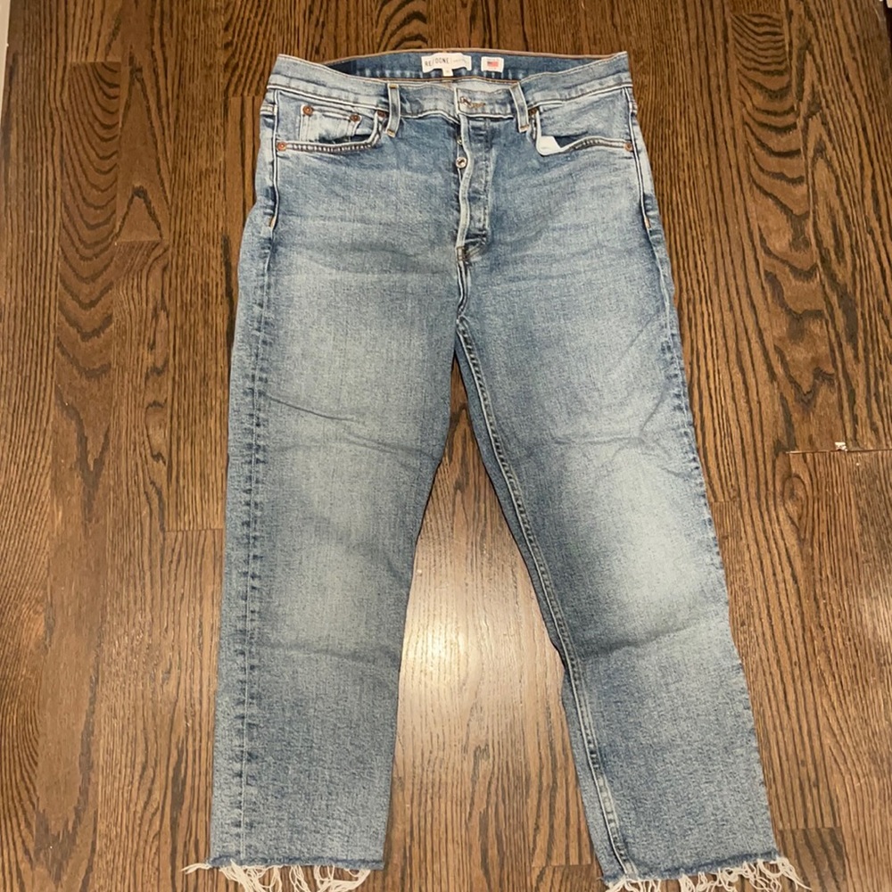 REDONE CROPPED STRAIGHT LEG JEANS